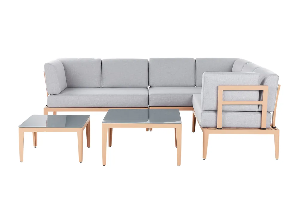 Tuin hoekloungeset met tafel 6-zitter RIMA III Linkerzijde Metaal Grijs