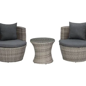 Bistroset met kussens CAPRI Grijs