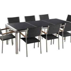 Tuintafelset Steen Zwart GROSSETO