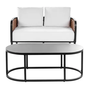 Loungeset met tafel 2-zitter MONTEFALCO Metaal Wit