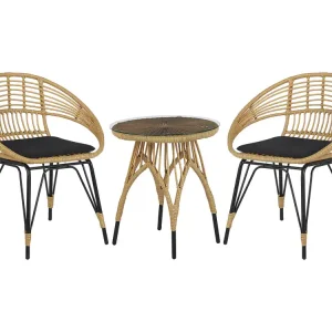 Bistroset met kussens PELLARO Zwart