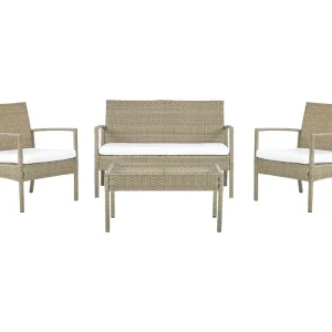 Zitgroep MARSALA PE rotan Lichte houtkleur