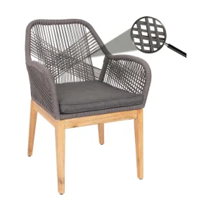 Tuinstoel MCW-H56b,grijs kussen antraciet