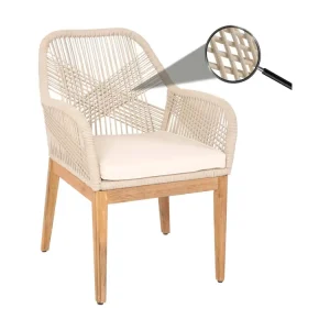 Tuinstoel MCW-H56b,beige kussens cr??me-wit