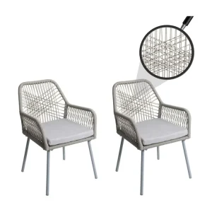 Tuinstoel MCW-O12 (set van 2),grijs, hoes grijs