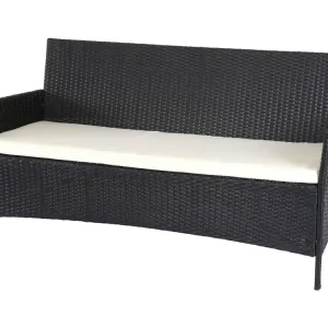 3-zits polyrotan tuinbank Hamar,antraciet, kussens cr??me