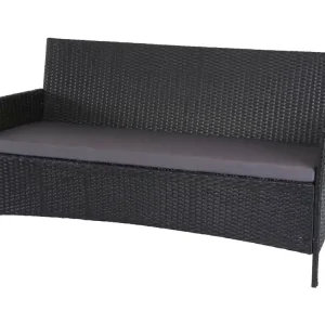 3-zits polyrotan tuinbank Hamar,antraciet, antraciet kussens