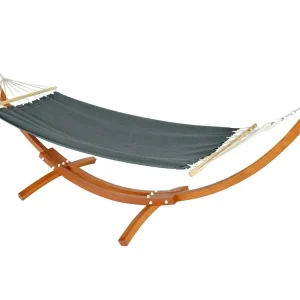 Hangmat met frame MCW-J46,bruin, mat grijs