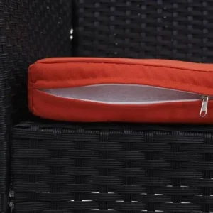 Hamar poly rotan tuinbank,zwart, terracotta kussens