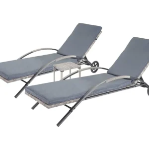 Ligstoel MCW-E27 (set van 2),grijs Kussens donkergrijs