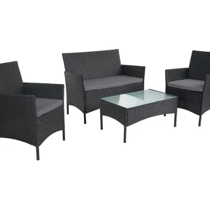 2-1-1 Poly-rotan tuinset Hamar,antraciet, antraciet kussens