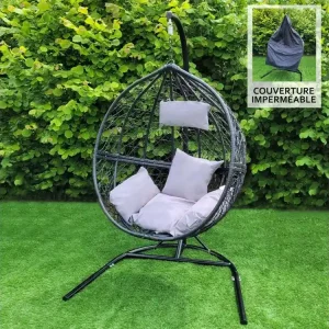 Hangstoel Egg chair - Zwart - Max: 150 kg