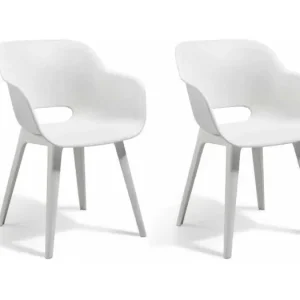 Tuinstoelen Akola 2 st wit