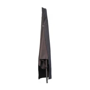 Beschermhoes voor parasol CESARE 270 x 57/50 cm van Polyester Donkergrijs met Glasvezelstang