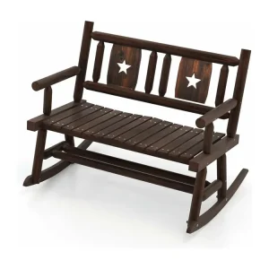 Tuinbank, schommelbank, zitbank tot 320 kg belastbaar, houten bank voor 2-zits, terrasbank van hout, parkbank voor tuin, terras, balkon, 111 x 85 x 89 cm