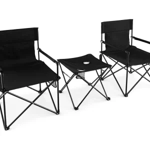 Extra grote campingstoelen, inklapbare visstoelen met opbergtas, bijzettafel met 2 bekerhouders,klapstoelen voor kamperen, vissen ZB33575