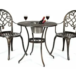 Bistroset met 2 stoelen & bijzettafel, ronde tafel met afneembare ijsemmer & 2 stoelen, tuinmeubelset voor veranda, terras & tuin