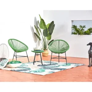 Tuinset 2 eierstoelen + salontafel groen ACAPULCO