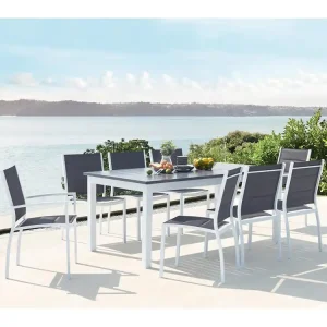 Uitschuifbare Tuinset van Wit Aluminium Arezzo - 8 Personen