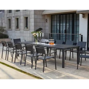 Uitschuifbare aluminium tuinset voor 12 personen OLAHO