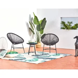 Tuinset 2 eierstoelen + salontafel grijs ACAPULCO