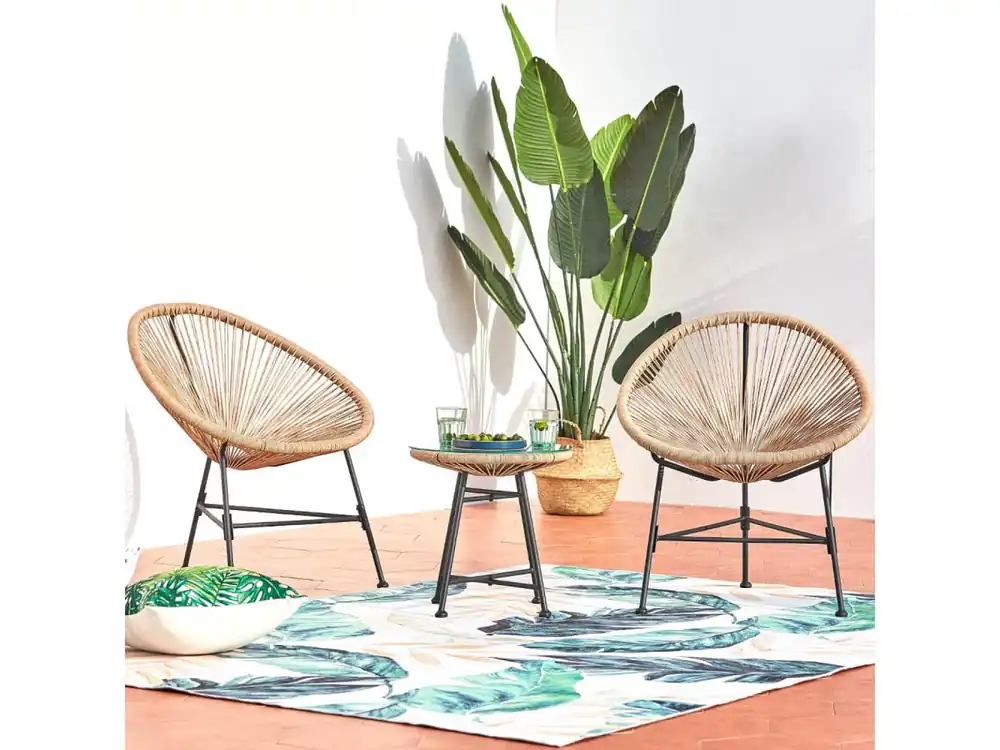 Tuinset Acapulco 2 fauteuils ei + salontafel beige