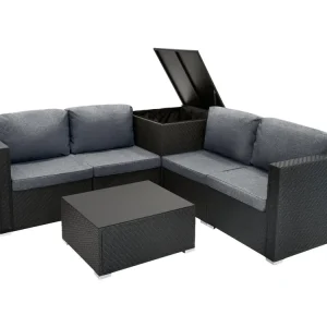 Rotan Modulaire 6-Delige Meubel Set - Zwart