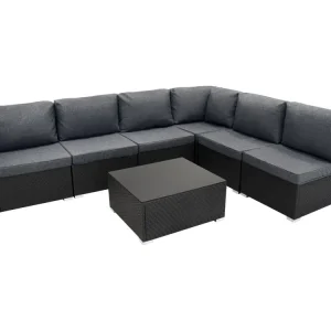 Rotan Modulaire 7-delige Meubelset - Zwart