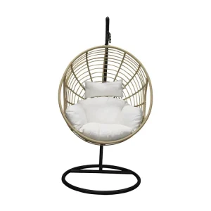 Viga hangende tuinstoel zwart, natuur.