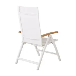 Panama tuinstoel instelbaar wit.