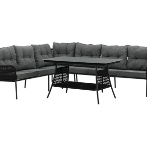 Berlin loungeset 2 delen grijs,zwart.