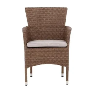 Malina tuinstoel incl. kussen stapelbaar naturel.