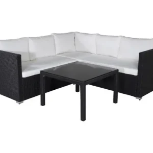 Kuba loungeset 2 delen wit,zwart.