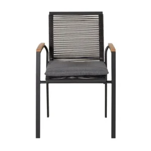 Dallas tuinstoel stapelbaar zwart, natuur.