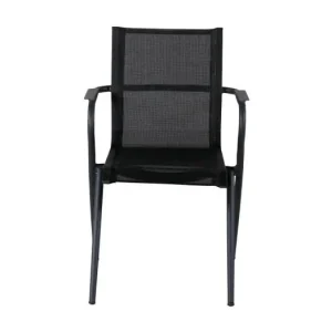 Alina tuinstoel stapelbaar zwart.