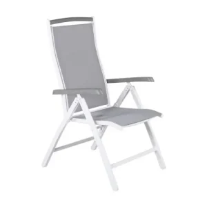 Albany tuinstoel 5 pos. instelbaar wit.