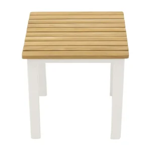 Mexico bijzettafel tuin wit, teak.