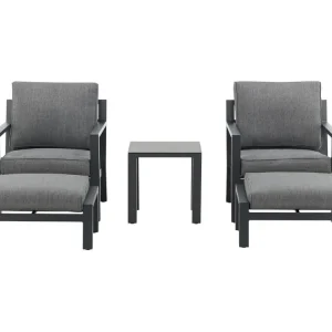 Barcelona tuinmeubelset 5 delen donkergrijs.