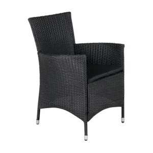 Knick tuinstoel met armleuningen zwart.