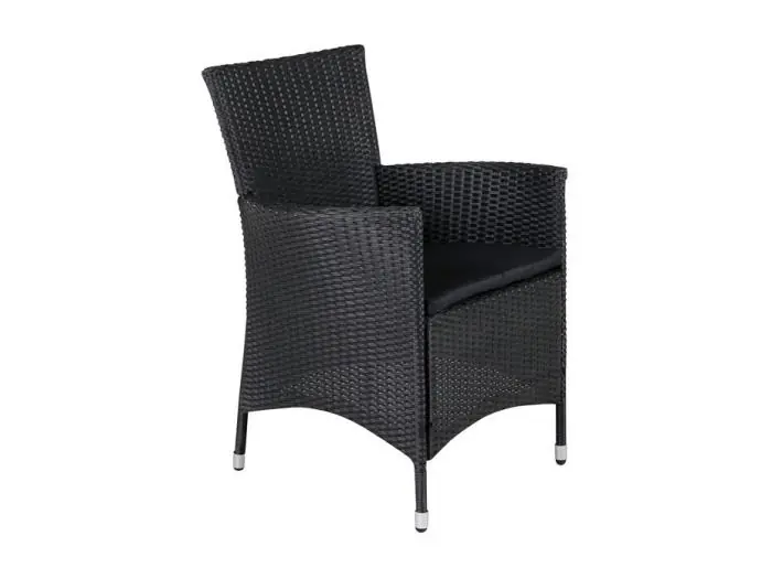 Knick tuinstoel met armleuningen zwart.