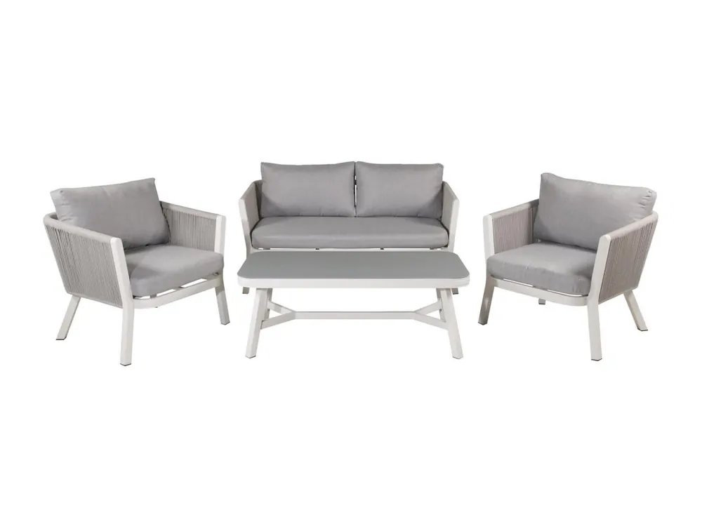 Virya tuinmeubelset 4 delen grijs, wit.