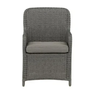 Wembley tuinstoel met armleuningen incl. kussen grijs.