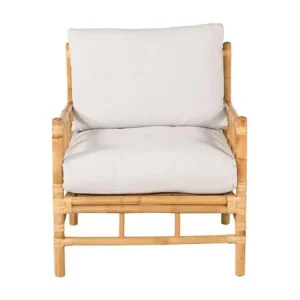 Cane leunstoel tuin lichtgrijs, natuur.