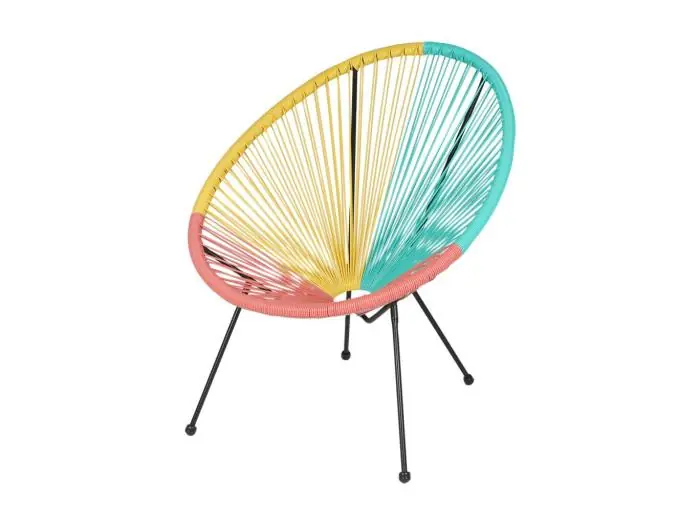 Ronde tuinstoel van gekleurde hars, 56x88x72 cm