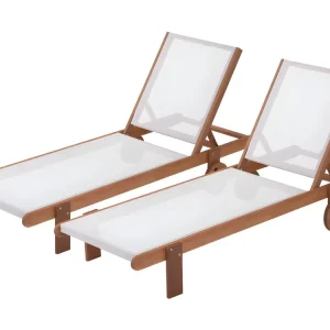 Set van 2 ligbedden van exotisch hout "Saigon" voor een authentieke en comfortabele tuin