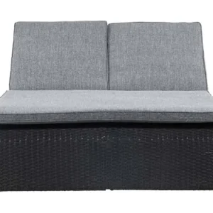 London ligstoel met tuinkussen zwart.