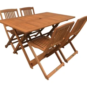 Opvouwbare tuinset "Hongkong 4" van exotisch hout - Lichtbruin