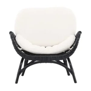 Moana leunstoel tuin met tuinkussen zwart.