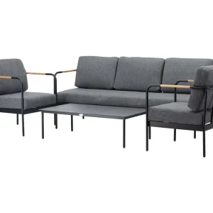 Pehnna loungeset 4 delen zwart,grijs.