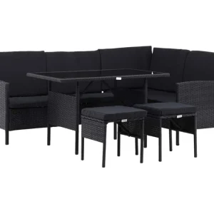 Knock loungeset 4 delen zwart.